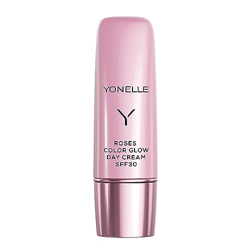 YONELLE Roses Gesichtscreme Color Glow - Tagescreme mit lsf 30 – Gesichtsglühen Creme - Sonnencreme Gesicht mit Vitamin C – Gesichtspflege - Getönte Tagescreme – 50 ml von YONELLE