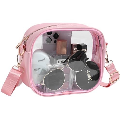 YONMOTTO Transparente Tasche für Stadionveranstaltungen, durchsichtige Umhängetasche für Damen und Herren, transparente Tasche für Konzerte, Festivals, Sport, Pink, ZWCB-04 YONMOTTO Transparente Tasche für Stadionveranstaltungen, durchsichtige Umhängetasche für Damen und Herren, transparente Tasche für Konzerte, Festivals, Sport, Pink, ZWCB-04 von YONMOTTO