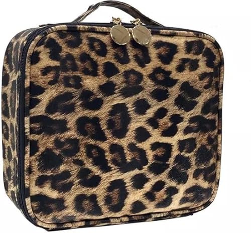 YONO Beautycase - Make Up Koffer Damen - Makeup Organizer - Kosmetiktasche - Reise Kulturbeutel, Leopard, Marmor von YONO