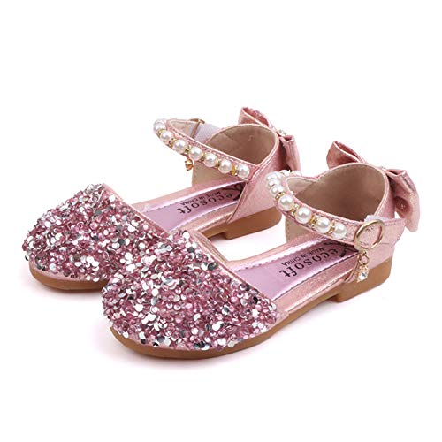 YOSICIL Baby Mädchen flache Prinzessin Schuhe Kinder Sandalen mit Schleifen Pailletten Perlen Ballerina für Verkleidung Geburtstag Partei Cosplay Weihnachten Kindergarten, Rosa, 27 YOSICIL Baby Mädchen flache Prinzessin Schuhe Kinder Sandalen mit Schleifen Pailletten Perlen Ballerina für Verkleidung Geburtstag Partei Cosplay Weihnachten Kindergarten, Rosa, 27 von YOSICIL