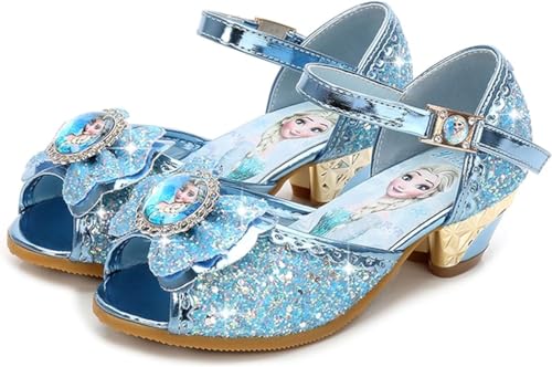 YOSICIL Mädchen Prinzessin Schuhe ELSA Glitzer Sandalen High Heel Pumps mit Pailletten Kinder Eiskönigin Kostüm Zubehör Königin Gelee Partei Schuhe Karneval Halloween Party 26-38 YOSICIL Mädchen Prinzessin Schuhe ELSA Glitzer Sandalen High Heel Pumps mit Pailletten Kinder Eiskönigin Kostüm Zubehör Königin Gelee Partei Schuhe Karneval Halloween Party 26-38 von YOSICIL