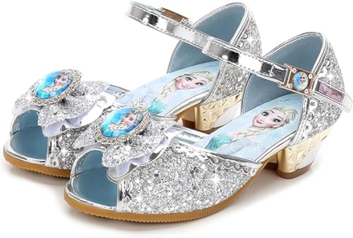 YOSICIL Mädchen Prinzessin Schuhe ELSA Glitzer Sandalen High Heel Pumps mit Pailletten Kinder Eiskönigin Kostüm Zubehör Königin Gelee Partei Schuhe Karneval Halloween Party 26-38 YOSICIL Mädchen Prinzessin Schuhe ELSA Glitzer Sandalen High Heel Pumps mit Pailletten Kinder Eiskönigin Kostüm Zubehör Königin Gelee Partei Schuhe Karneval Halloween Party 26-38 von YOSICIL