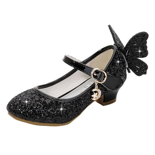YOSICIL Mädchen Prinzessin Schuhe ELSA Schmetterling Schuhe mit Absatz Pailletten Glitzer Schuhe Kinder Ballerinas Hochzeitsschuhe Partei Festschuhe Karneval Halloween Party, Schwarz, 33 YOSICIL Mädchen Prinzessin Schuhe ELSA Schmetterling Schuhe mit Absatz Pailletten Glitzer Schuhe Kinder Ballerinas Hochzeitsschuhe Partei Festschuhe Karneval Halloween Party, Schwarz, 33 von YOSICIL