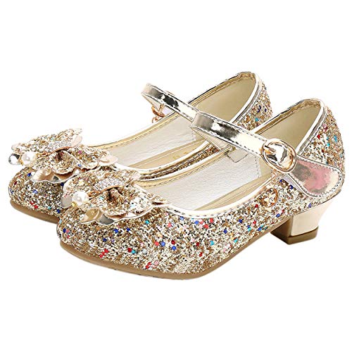YOSICIL Mädchen Prinzessin Schuhe ELSA Schuhe mit Absatz Anhänger Kristall Schuhe Partei Glitzer Pumps Festliche Schuhe Karneval Party Aufführung Fasching Kostüm Zubehör Schuhe,Gold,29 YOSICIL Mädchen Prinzessin Schuhe ELSA Schuhe mit Absatz Anhänger Kristall Schuhe Partei Glitzer Pumps Festliche Schuhe Karneval Party Aufführung Fasching Kostüm Zubehör Schuhe,Gold,29 von YOSICIL