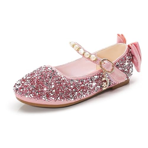 YOSICIL Mädchen Prinzessin Schuhe ELSA Schuhe mit Pailletten Festliche Schuhe Flache Ballerinas Fasching Karneval Halloween Tanzball Party Gold Silber Pink Gr.21-35 YOSICIL Mädchen Prinzessin Schuhe ELSA Schuhe mit Pailletten Festliche Schuhe Flache Ballerinas Fasching Karneval Halloween Tanzball Party Gold Silber Pink Gr.21-35 von YOSICIL