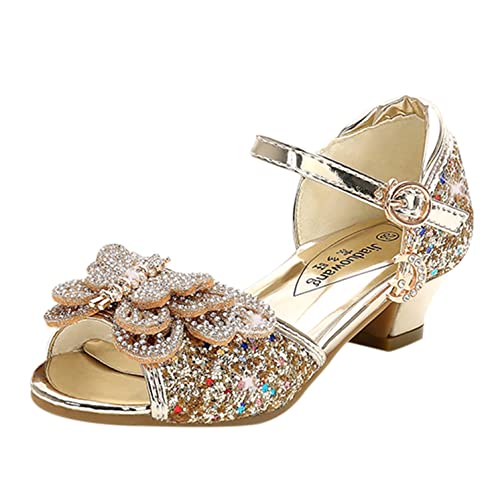 YOSICIL Mädchen Prinzessinnenschuhe mit Absatz Pumps Glitzer Glitter Pailletten Ballerina Kinder Sandalen für Hochzeit Verkleidung Weihnachten Cosplay Halloween Karneval, Gold 35 YOSICIL Mädchen Prinzessinnenschuhe mit Absatz Pumps Glitzer Glitter Pailletten Ballerina Kinder Sandalen für Hochzeit Verkleidung Weihnachten Cosplay Halloween Karneval, Gold 35 von YOSICIL
