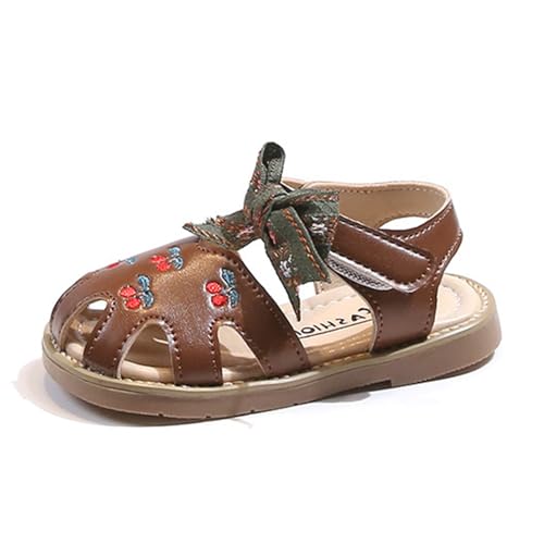 YOSICIL Mädchen Sandalen mit Blumendruck Kleinkind Lederschuhe Hausschuhe Prinzessinnenschuhe für Haus Schule Kindergarten Alltag Geschenk Weihnachten Gummisohle, Braun, 22 YOSICIL Mädchen Sandalen mit Blumendruck Kleinkind Lederschuhe Hausschuhe Prinzessinnenschuhe für Haus Schule Kindergarten Alltag Geschenk Weihnachten Gummisohle, Braun, 22 von YOSICIL