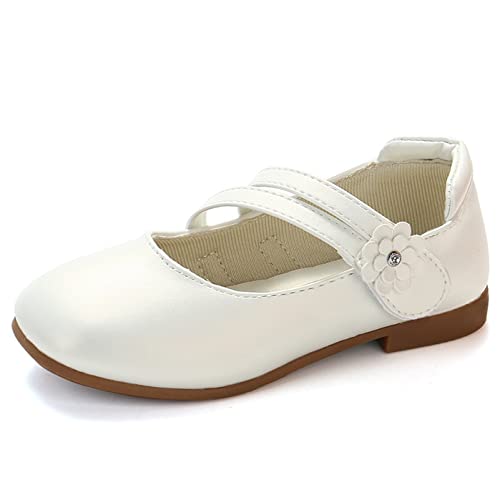 YOSICIL Mary Jane Schuhe Sandalen Prinzessinnenschuhe Mädchen Kinder Casual Uniformschuhe Lederschuhe Hochzeit Festliche Kinderschuhe Freizeit Geschenk Geburtstag Weihnachten Halloween, Weiß, 30 von YOSICIL