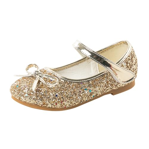 YOSICIL Pailletten Schuhe Mädchen Kinder Schuhe Ballerina Glitzer Glitter Kristalle Sandalen mit Schleifen für Urlaub Geburtstag Geschenk Schule Kindergarten Weihnachten Festival, Gold, 26 YOSICIL Pailletten Schuhe Mädchen Kinder Schuhe Ballerina Glitzer Glitter Kristalle Sandalen mit Schleifen für Urlaub Geburtstag Geschenk Schule Kindergarten Weihnachten Festival, Gold, 26 von YOSICIL