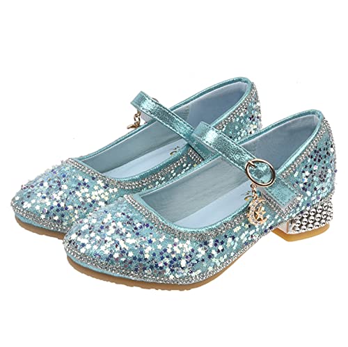 YOSICIL Prinzessinn Schuhe Mädchen Kinder Verkleidung ELSA Cosplay Sandalen mit Absatz Heels mit Anhänge für Hochzeit Geburtstag Geschenk Festival Holloween Partys Weihnachten Fasching, Blau, 30 YOSICIL Prinzessinn Schuhe Mädchen Kinder Verkleidung ELSA Cosplay Sandalen mit Absatz Heels mit Anhänge für Hochzeit Geburtstag Geschenk Festival Holloween Partys Weihnachten Fasching, Blau, 30 von YOSICIL