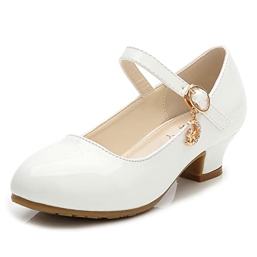 YOSICIL Prinzessinnenschuhe Mädchen Kinder Elegant Sandalen mit Absatz Mary Jane Schuhe mit Anhänge Pumps Ballerina Festlich für Partys Geburtstag Geschenk Festival Alltag Hochzeit, Weiß1, 33 YOSICIL Prinzessinnenschuhe Mädchen Kinder Elegant Sandalen mit Absatz Mary Jane Schuhe mit Anhänge Pumps Ballerina Festlich für Partys Geburtstag Geschenk Festival Alltag Hochzeit, Weiß1, 33 von YOSICIL