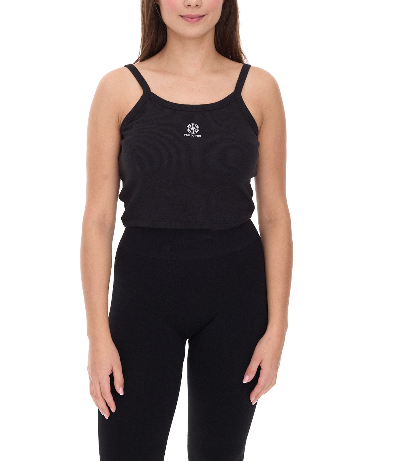 YOU DO YOU Damen Crop-Top geripptes Fitness-Top Baumwoll-Shirt Tanktop Yoga-Mode 905101 Schwarz YOU DO YOU Damen Crop-Top geripptes Fitness-Top Baumwoll-Shirt Tanktop Yoga-Mode 905101 Schwarz von YOU DO YOU