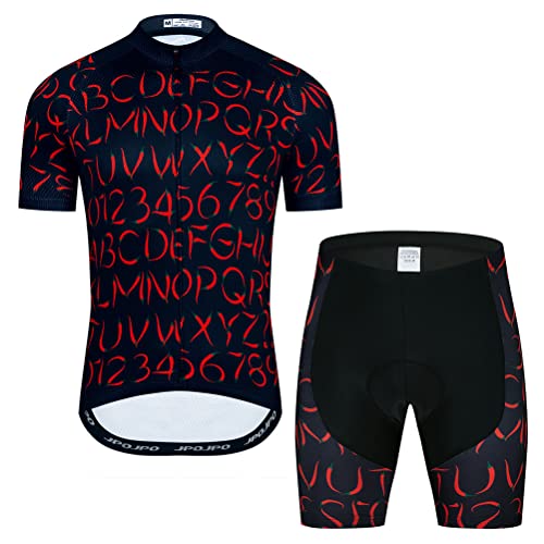 Herren Radtrikot Set Fahrrad Kurzarm Shirt und 3D Kissen Shorts Gepolstert Anzug Radfahren Top, T01, XX-Large von YOUALSO