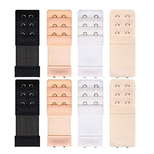 YOUDALIS BH Verlängerung,Damen Elastisch Bra Extender 2 Haken 3 Reihen,Weichen Bequemen Erweiterung Strap Band Weich Gurt,Aprikose,Hautfarbe,weiß,schwarz von YOUDALIS