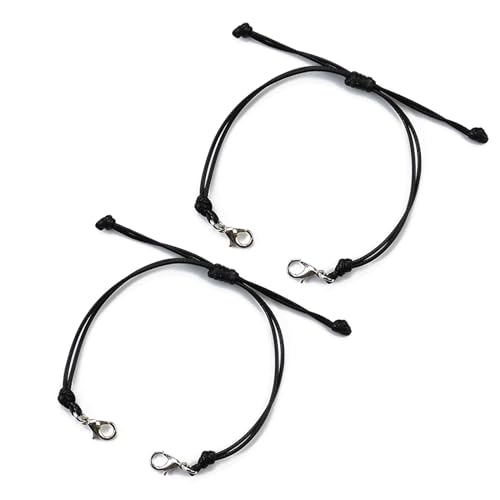 YOUKOLO 2 Stück handgefertigte gewebte Armbänder, halbfertige Handseile für Frauen und Mädchen, Wachsfaden-Armbänder, Freundschaftsschmuck, Geschenk von YOUKOLO