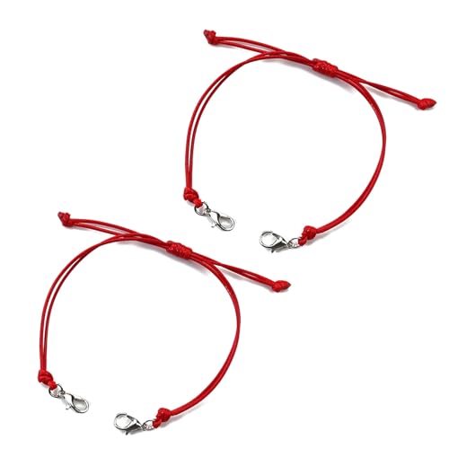 YOUKOLO 2 Stück handgefertigte gewebte Armbänder, halbfertige Handseile für Frauen und Mädchen, Wachsfaden-Armbänder, Freundschaftsschmuck, Geschenk von YOUKOLO