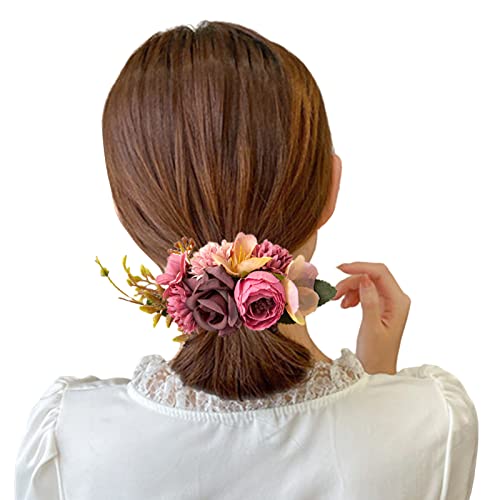 YOUNAFEN Blumen-Haarkämme für Frauen, florale Haarkämme, Braut-Haarkamm, Kopfschmuck, Hochzeits-Haarkamm, Seitenkamm, Hochzeits-Haarteil von YOUNAFEN