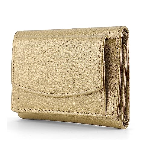 YOUNAFEN Geldbörse mit mehreren Fächern, PU-Leder, Ausweis, Kreditkarte, Bankkartenhalter, Unisex, Münzgeld, Clutch, Geldbörse, Mini-Geldbörse, Gold, as pics show von YOUNAFEN