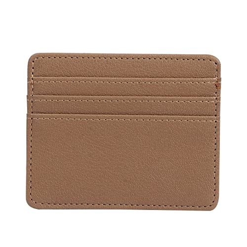 YOUNAFEN Kartenhalter, RFID-blockierend, Visitenkartenhalter, Geldbeutel, PU-Leder, Geldbörse für Damen und Herren, Braun, 10x8cm von YOUNAFEN