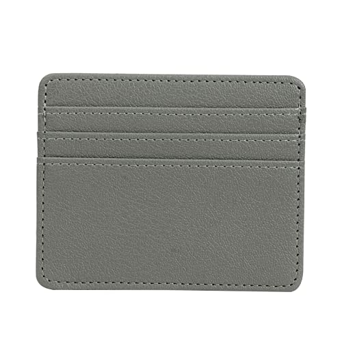 YOUNAFEN Kartenhalter, RFID-blockierend, Visitenkartenhalter, Geldbeutel, PU-Leder, Geldbörse für Damen und Herren, Grau, 10x8cm von YOUNAFEN