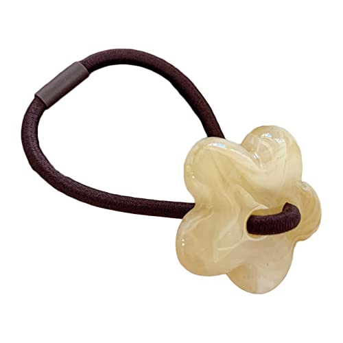 YOUNAFEN Kleine Blumen-Haarschleife, elastisch, dehnbares Haarband, floraler Kopfschmuck, Haargummis, Pferdeschwanz-Halter für Frauen und Mädchen von YOUNAFEN