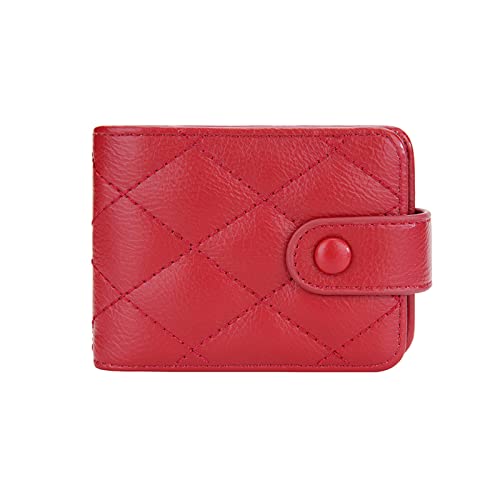 YOUNAFEN Kurze Damen-Geldbörse, PU-Leder, Lippenstift-Tasche, Kreditkartenhalter, modische Münzgeldbörse, Business-Geschenk, solide Geldbörse für Mädchen, Rot/Ausflug, einfarbig (Getaway Solids), as von YOUNAFEN