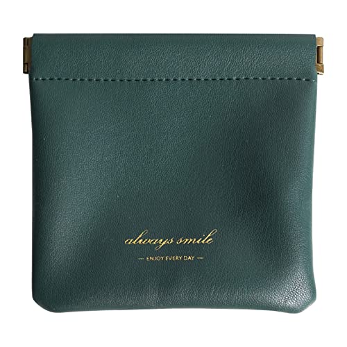 YOUNAFEN Mini-Make-up-Tasche aus PU-Leder, tragbar, Münzfach, Kosmetiktasche für Kinder, Mädchen, Jungen, Kopfhörer, Kopfhörer, Dunkelgrün, Large von YOUNAFEN