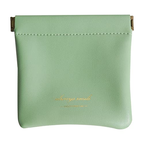 YOUNAFEN Mini-Make-up-Tasche aus PU-Leder, tragbar, Münzfach, Kosmetiktasche für Kinder, Mädchen, Jungen, Kopfhörer, Kopfhörer, Hellgrün, Large von YOUNAFEN