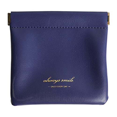 YOUNAFEN Mini-Make-up-Tasche aus PU-Leder, tragbar, Münztasche, Kosmetiktasche für Kinder, Mädchen, Jungen, Kopfhörer, Kopfhörer, Tiefes Blau, Large von YOUNAFEN