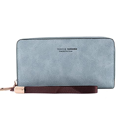 YOUNAFEN Modische Damen-Geldbörse, lang, Clutch, Handygeldbörsen für Mädchen, PU-Leder, Kartenhalter, Handgelenktasche, Blau, as pics show von YOUNAFEN