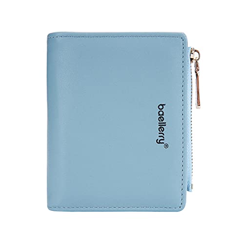 YOUNAFEN Modischer Kreditkartenhalter, lässig, PU-Leder, Mini-Münzgeldbörse, Geldbörse, Tasche für Damen und Mädchen, Business-Geschenk, Blau, as pics show von YOUNAFEN