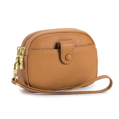 YOUNAFEN Münztasche, einfarbig, Kleingeld, Kleingeld, Geldbörse, Münzbörse, Mini-Headset-Tasche, Schlüsseltasche für Teenager, Mädchen, Frauen, Erdgelb, 13*5*10cm von YOUNAFEN