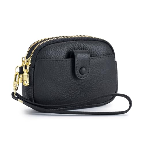 YOUNAFEN Münztasche, einfarbig, Kleingeld, Kleingeld, Geldbörse, Münzbörse, Mini-Headset-Tasche, Schlüsseltasche für Teenager, Mädchen, Frauen, Schwarz, 13*5*10cm von YOUNAFEN