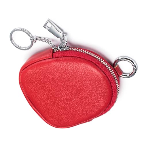 YOUNAFEN Münztasche, einfarbig, Kleingeld, Reißverschluss, Münzgeldbörse, Mini-Headset-Tasche, Schlüsseltasche für Teenager, Mädchen, Frauen, Rot/Ausflug, einfarbig (Getaway Solids), 11*3*11.5cm von YOUNAFEN