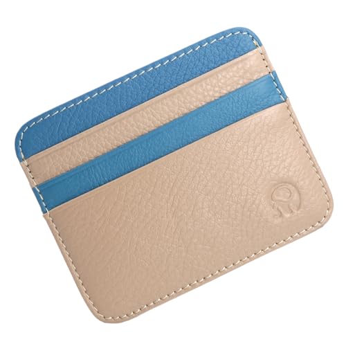 YOUNAFEN Multifunktionale Münzkarten-Geldbörse, stilvolle und tolle Geldbörse, schlanke Geldbörse, perfekt für den täglichen Gebrauch und Reisen, Zweifarbig, Blau, Braun, 10.7*8.7cm von YOUNAFEN