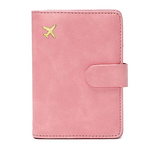 YOUNAFEN Reisepasshülle aus PU-Leder, RFID-blockierend, Reisepasshülle, Kreditkartenetui für Damen und Herren, Pink, 10.5*14.8*1.5cm von YOUNAFEN