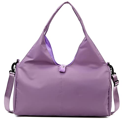 YOUNAFEN Sporttasche für Damen, Reisetasche, Schultertasche, Wochenendtasche mit Schuhfach, Sport, Yoga, Tragetasche, Violett, as pics show von YOUNAFEN