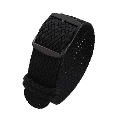 YOUYIMEI Uhrenarmbänder – Ersatz-Uhrenarmbänder, 18/20/22 mm Vintage-Nylon-Uhrenarmband, Ersatz, einteilige, tragbare und atmungsaktive Uhr (Color : Black (Black), Size : 22mm) von YOUYIMEI