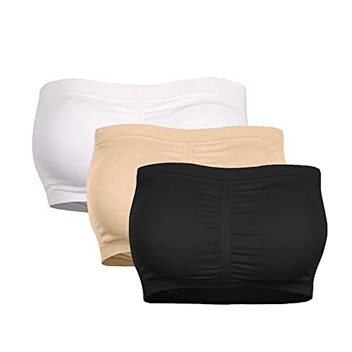 Tube Top Übergröße Damen Plus Trägerloser Abnehmbarer Doppel-Frauen Größe Bandeau Top Dehnbarer Gepolsterter BH, Mehrfarbig, 5XL Tube Top Übergröße Damen Plus Trägerloser Abnehmbarer Doppel-Frauen Größe Bandeau Top Dehnbarer Gepolsterter BH, Mehrfarbig, 5XL von YOUYING