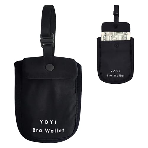 YOYI YOYI RFID Undercover BH Geldbörse Geldgürtel, BH Tasche Reisetasche,Polyesterfaser, Damen, Schwarz von YOYI YOYI