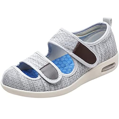 YOYOBABY Diabetic Shoes Unisex Weit und Bequem Wanderschuhe Einstellbar rutschfest und Atmungsaktiv Diabetische Schuhe for Swollen Feet Leichtes Gewicht Lässig Mesh Shoes,003,39EU von YOYOBABY