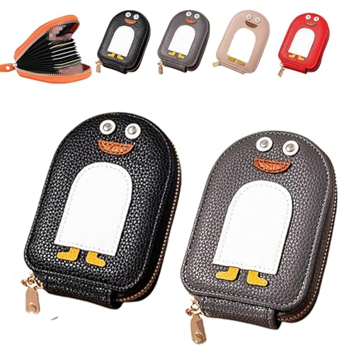 YOZO Süße Penguin PU Kreditkarte Kleingeldbörse, Kreditkarte Brieftasche Mit Reißverschluss, Pu Leder Brieftasche Kleine Brieftasche, Karte Slot Kreditkarte, Cartoon Creative Penguin Karte von YOZO