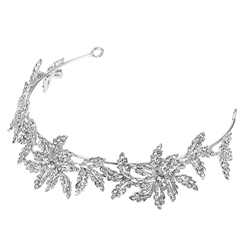 Braut-Accessoires, Braut-Strasssteine ​​für Gilrs-Frauen, Prinzessinnen-Diademe, Stirnband for Hochzeit, Abschlussball, Geburtstag, Damen-Stirnbänder (Color : Silver) von YPOSPDD