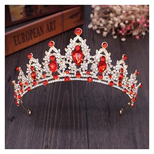 Braut Tiaras Krone Vintage Gold Haarschmuck Hochzeit Strass Diadem von YPOSPDD