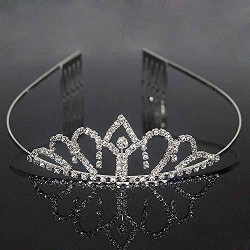 Haarnadel Neue Prinzessin Kind Kristall Tiaras Kamm Haar Schmuck Strass Stirnband Braut Krone Hochzeit Party Zubehör (Size : 7) von YPOSPDD