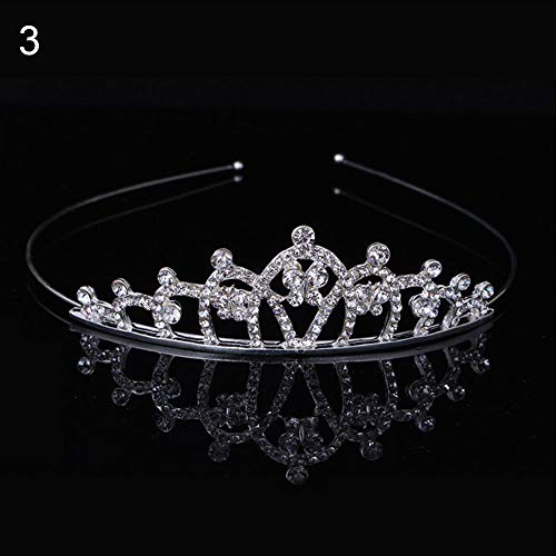 Kristall-Stirnband, schöne Krone Strass Kinder Mädchen Prinzessin Tiara Stirnband Tanzparty Kopfbedeckung Hochzeit Party Kinder Blumenmädchen Kristall Strass Kronen-Stirnband von YPOSPDD