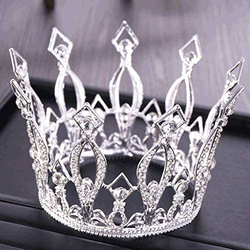 Runde Kristall-Hochzeits-Tiara, Königin-Krone for Braut-Kopfschmuck, Diadem, Abschlussball, Haarschmuck, Hochzeit-Haar-Accessoires von YPOSPDD