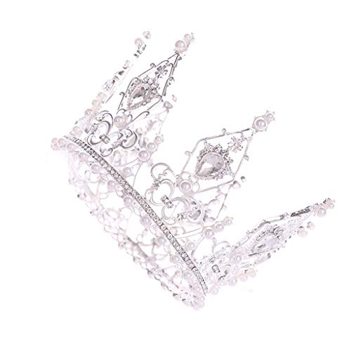 Trendiger runder Strass-Kristall-Kopfschmuck for Hochzeit, Haarschmuck, Königinkrone, Braut-Tiara, Schmuckzubehör von YPOSPDD