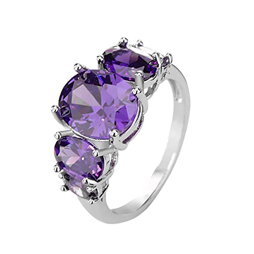 YPOSPDD 2023 Eheringe for Frauen_ Amethyst-Turmalin-Ring, beliebt, exquisiter Ring, einfacher Modeschmuck, beliebt (Color : Purple, Size : 9) von YPOSPDD