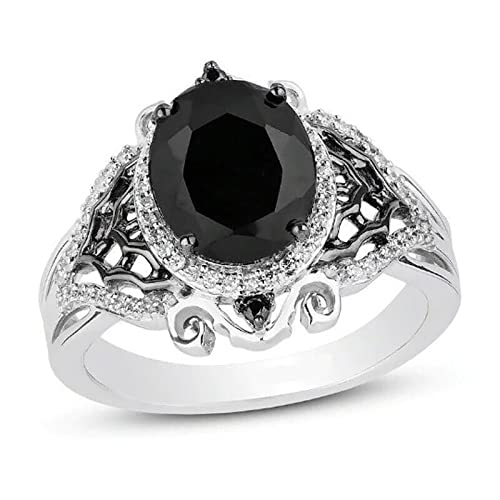 YPOSPDD 2023 Verlobungsringe for Frauen_ Damen Natursteinringe Damen Solitärringe Damen 1 Steinring Damen (Color : Black, Size : 10) von YPOSPDD